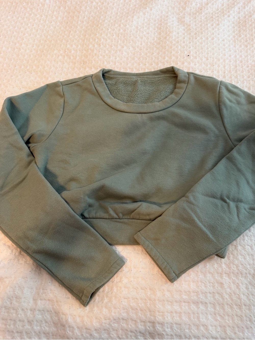 ALO Yoga Sage Green Cropped Crewneck Sweater